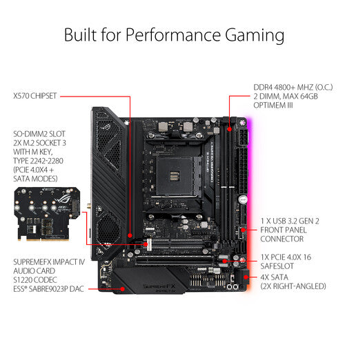 ASUS X570 ROG Crosshair VIII Impact AMD AM4 Mini-DTX Motherboard