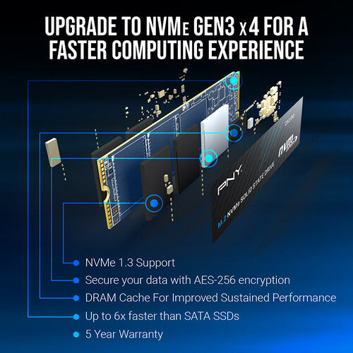 PNY CS2130 500GB M.2 PCIe NVMe Gen 3 x4 SSD