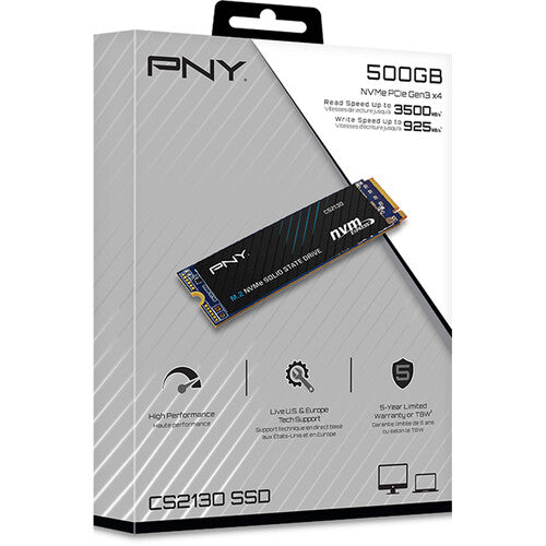 PNY CS2130 500GB M.2 PCIe NVMe Gen 3 x4 SSD