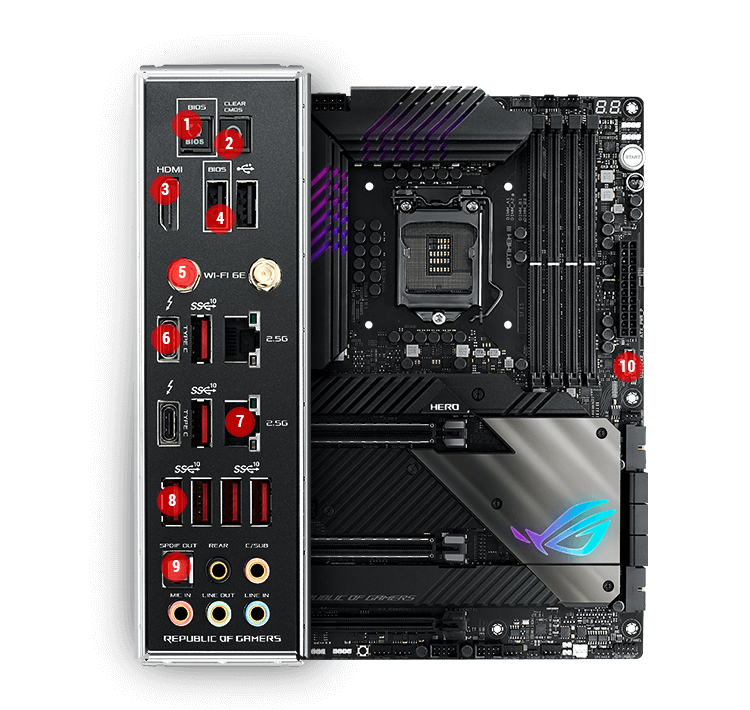 Asus ROG Maximus XIII Hero (WiFi 6E) Z590 LGA 1200 (Intel 11th-10th Gen) ATX Gaming Motherboard