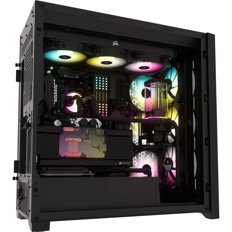 Corsair iCUE 5000X RGB Tempered Glass Mid-Tower Black ATX PC Smart Case