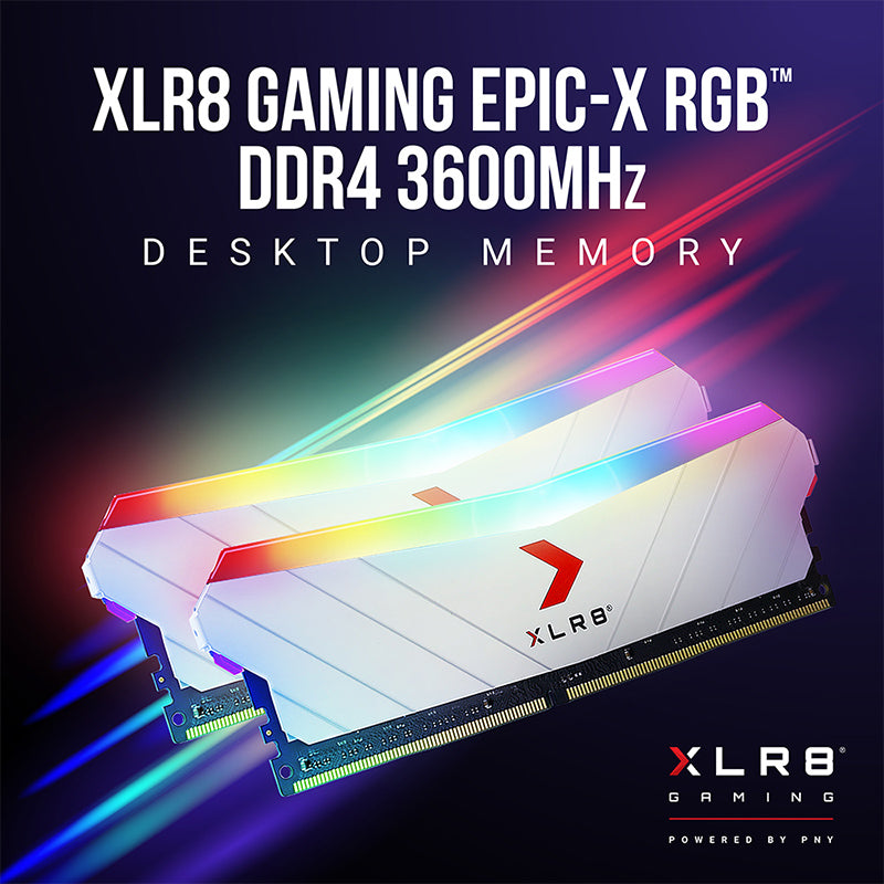 PNY XLR8 Gaming EPIC-X RGB™ 3600MHz Desktop Memory White Edition