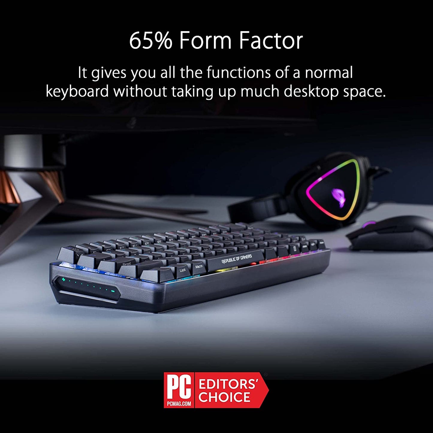 Asus ROG Falchion NX 65% Wireless RGB Gaming Mechanical Keyboard, ROG NX Brown Tactile Switches