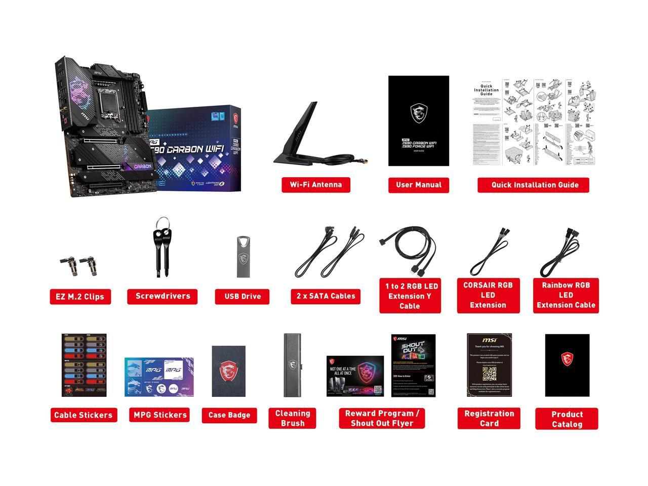 MSI MPG Z690 CARBON WIFI S1700 Z690 128GB DDR5 PCIE ATX Motherboard