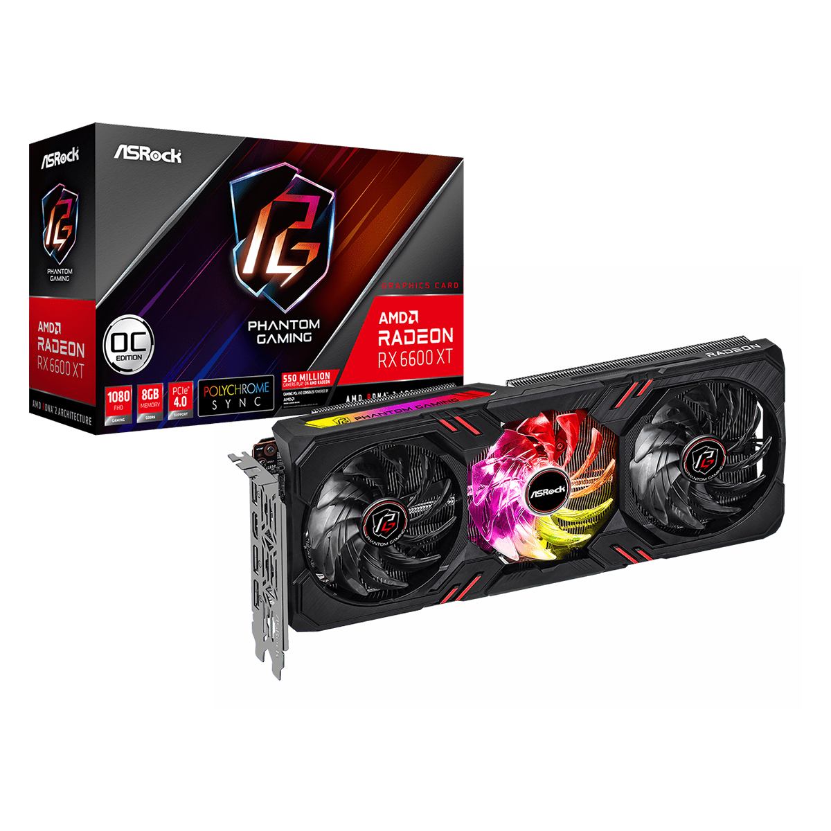 ASRock AMD Radeon RX 6600 XT Phantom Gaming D 8GB OC