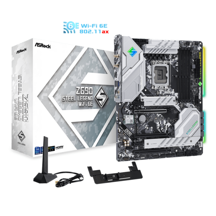 ASRock Z690 Steel Legend WiFi 6E Z690 S1700 4 DIMMs DDR4 ATX Motherboard