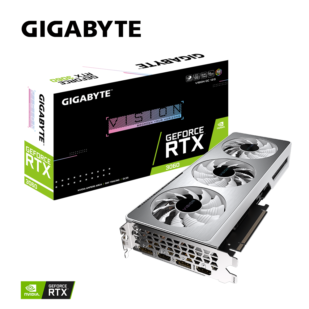 Gigabyte GeForce RTX3060 OC Vision 12GB GDDR6 Graphics Card
