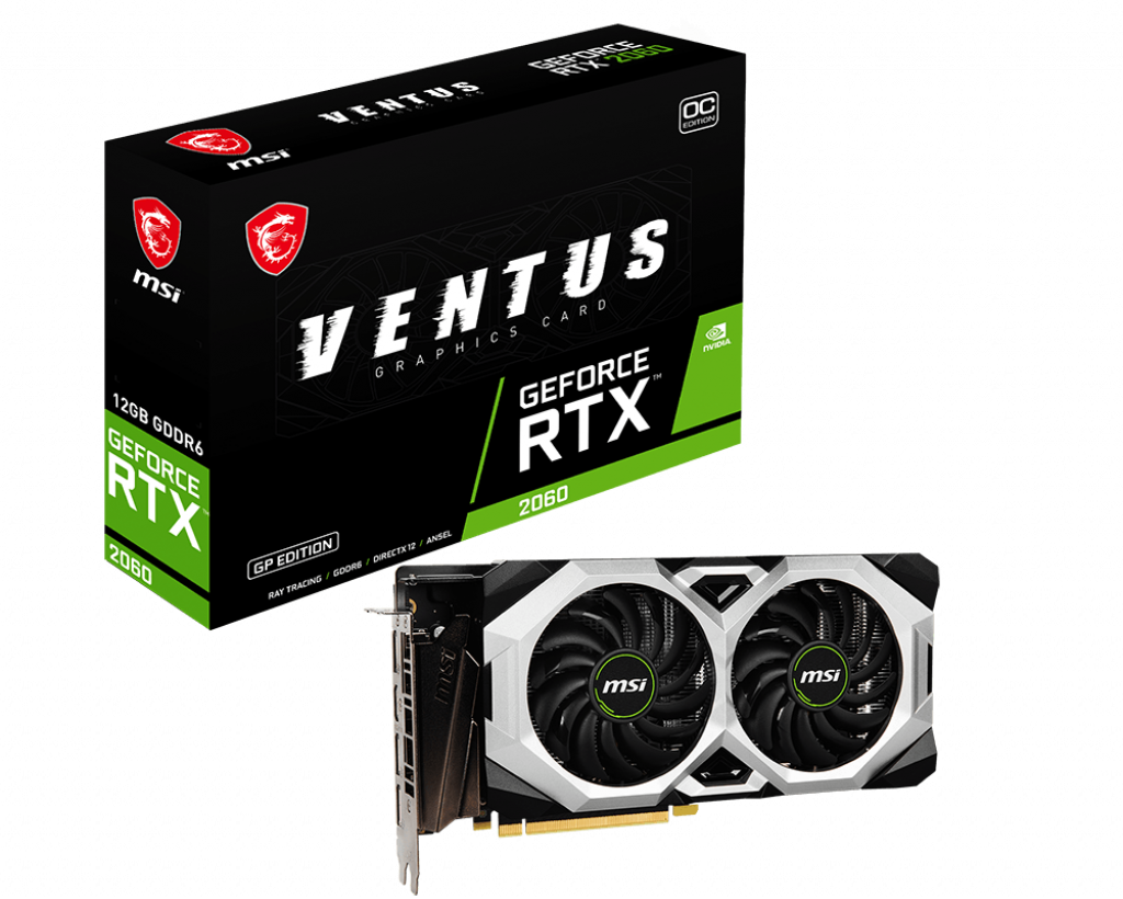 MSI GeForce RTX 2060 VENTUS GP OC 12GB GDDR6 Graphics Card