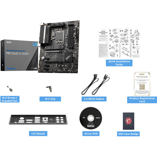 MSI PRO B660-A DDR4 LGA 1700 ATX Motherboard