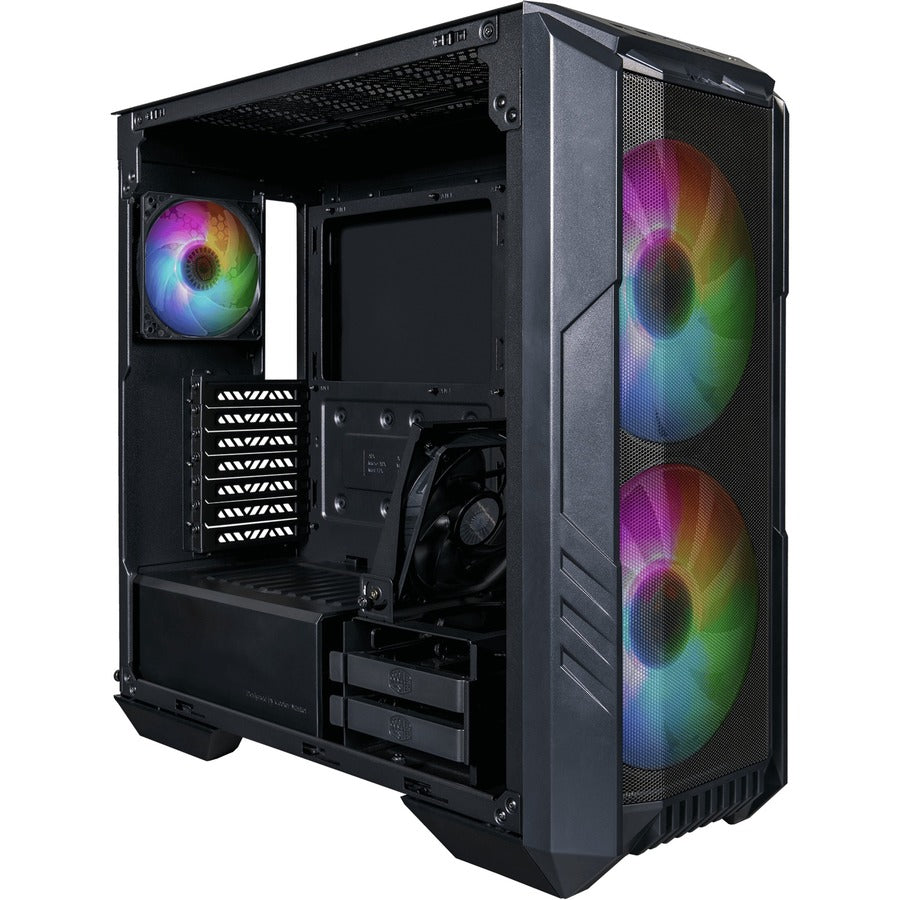Cooler Master MasterCase H500 ARGB Airflow Mid-Tower Case with Mesh & Transparent Front Panels (Black)