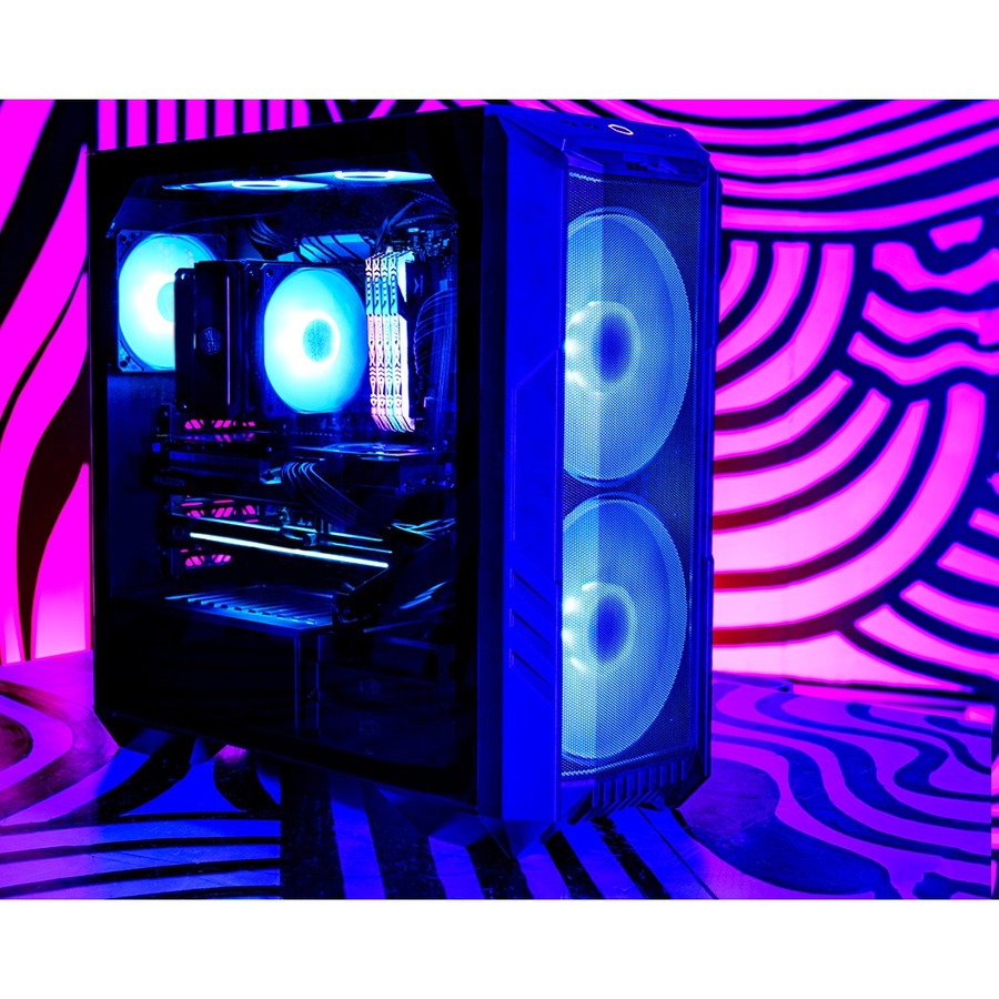 Cooler Master MasterCase H500 ARGB Airflow Mid-Tower Case with Mesh & Transparent Front Panels (Black)