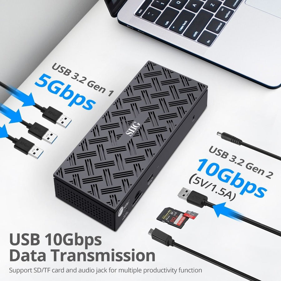 SIIG USB-C Quad Hybrid 4K Video Docking Station with 100W PD
