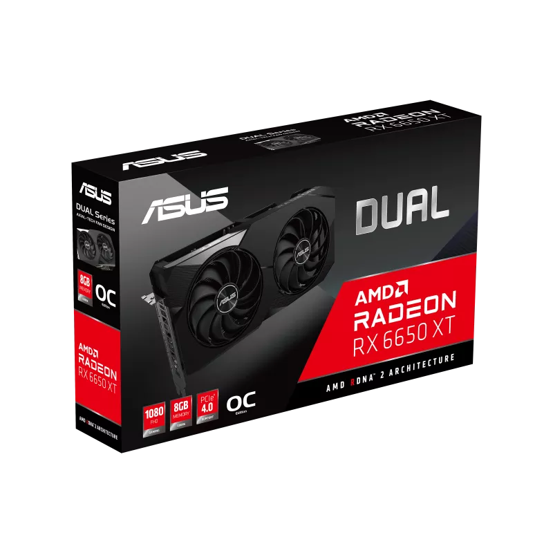 Asus Dual Radeon RX 6650 XT OC 8GB GDDR6 Graphics Card