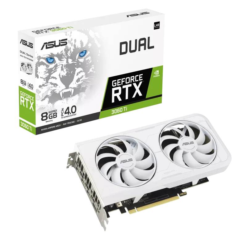Asus Dual GeForce RTX 3060 Ti White Edition GDDR6X Graphics Card
