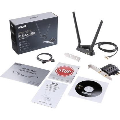 Asus PCE-AX58BT IEEE 802.11ax Bluetooth 5.0 Wi-Fi/Bluetooth Combo Adapter for Desktop Computer