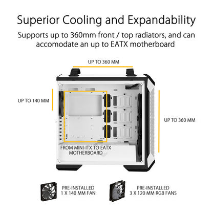 ASUS TUF Gaming GT501 White Edition Mid-Tower Case