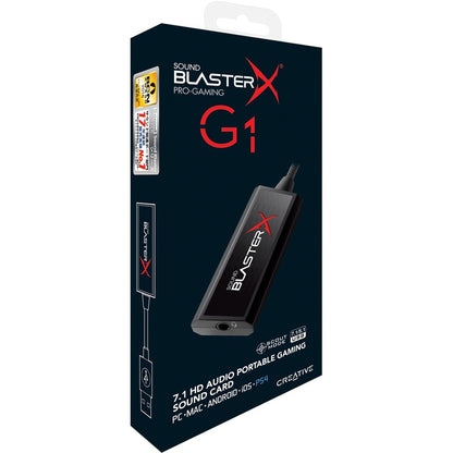 Creative Labs Sound BlasterX G1 7.1 Portable USB Sound Card with Headphone Amplifier