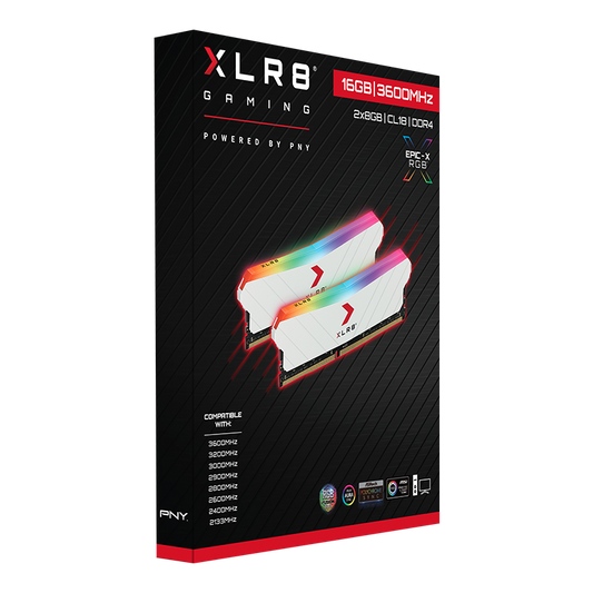 PNY XLR8 Gaming EPIC-X RGB™ 3600MHz Desktop Memory White Edition