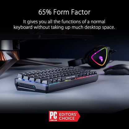 Asus ROG Falchion NX 65% Wireless RGB Gaming Mechanical Keyboard, ROG NX Blue Clicky Switches