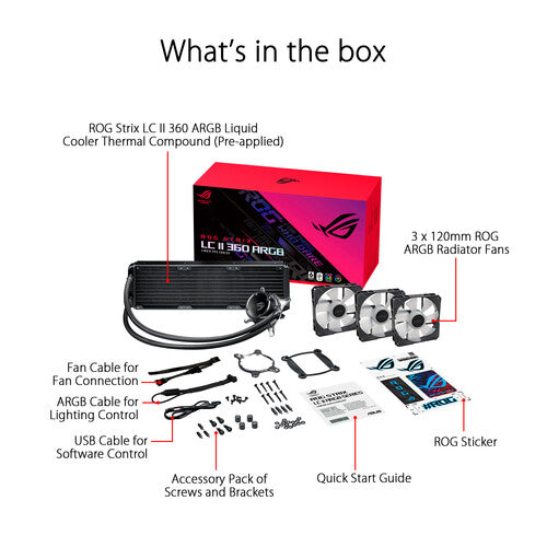 Asus Fan ROG STRIX LC II 360 All In One Liquid CPU Cooler 360mm Radiator