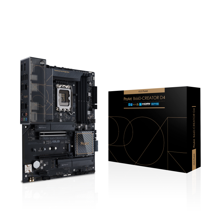 Asus ProArt B660-CREATOR D4 LGA1700 Max128GB DDR4 PCIe ATX Motherboard