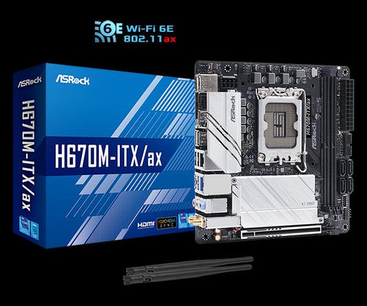 ASRock H670M-ITX-AX H670 LGA1700 Max64GB DDR4 Mini-ITX Motherboard