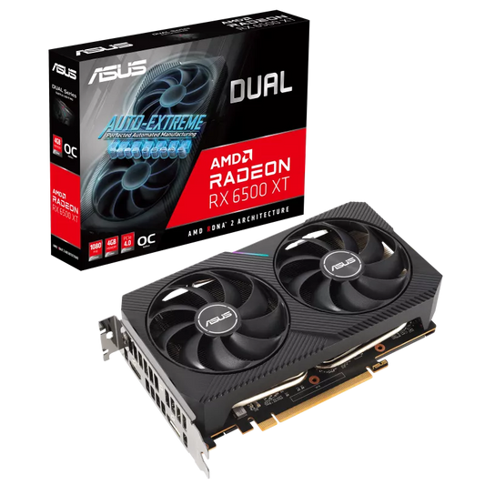 Asus Dual AMD Radeon RX 6500 XT OC Edition 4GB GDDR6 Gaming Graphics Card