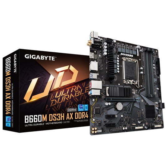 Gigabyte B660M DS3H AX DDR4 B660 LGA1700 Max128GB DDR4 mATX Motherboard