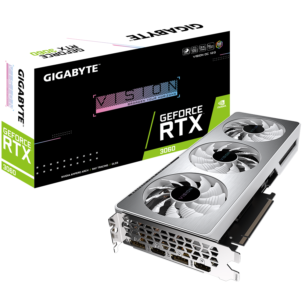 Gigabyte GeForce RTX3060 OC Vision 12GB GDDR6 Graphics Card