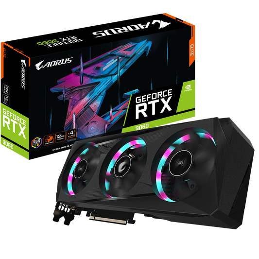 Gigabyte AORUS GeForce RTX 3060 ELITE 12GB (rev. 2.0) Graphics Cards