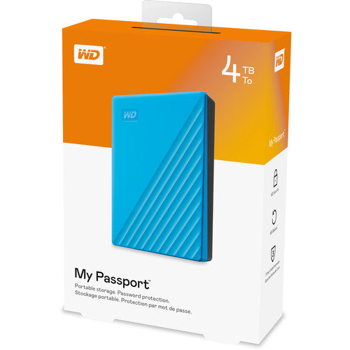 Western Digital 4TB My Passport USB 3.2 Gen 1 External Hard Drive (2019, Sky)