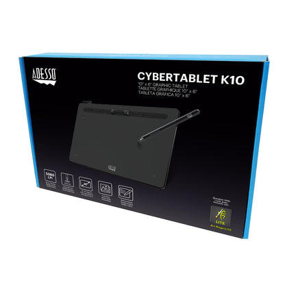 Adesso Cybertablet K10 10" x 6" Graphic Tablet