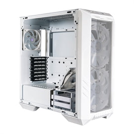 Cooler Master MasterCase H500 ARGB Airflow Mid-Tower Case with Mesh & Transparent Front Panels (White)