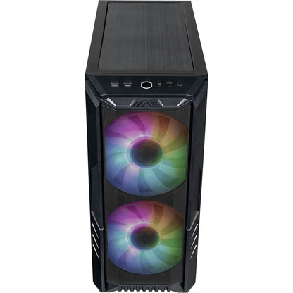 Cooler Master MasterCase H500 ARGB Airflow Mid-Tower Case with Mesh & Transparent Front Panels (Black)