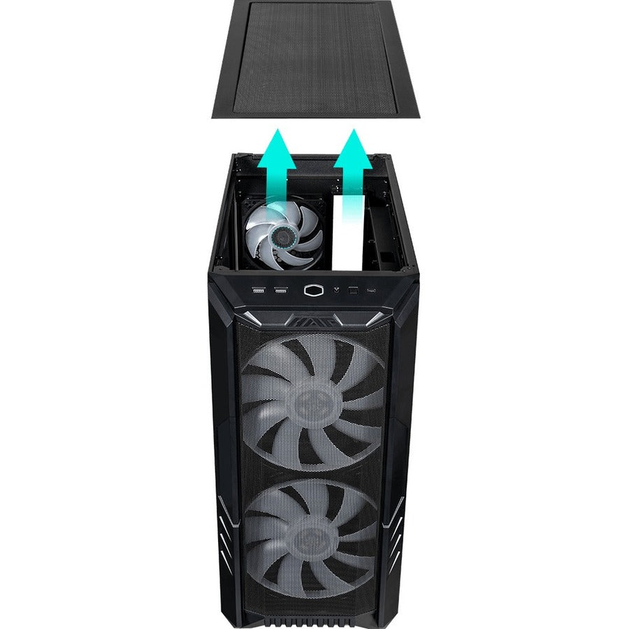 Cooler Master MasterCase H500 ARGB Airflow Mid-Tower Case with Mesh & Transparent Front Panels (Black)