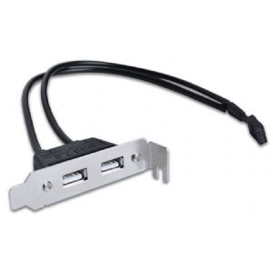SIIG Accessory CB-US0S11-S1 2-Port USB 2.0 Low Profile Extension Bracket Brown Box