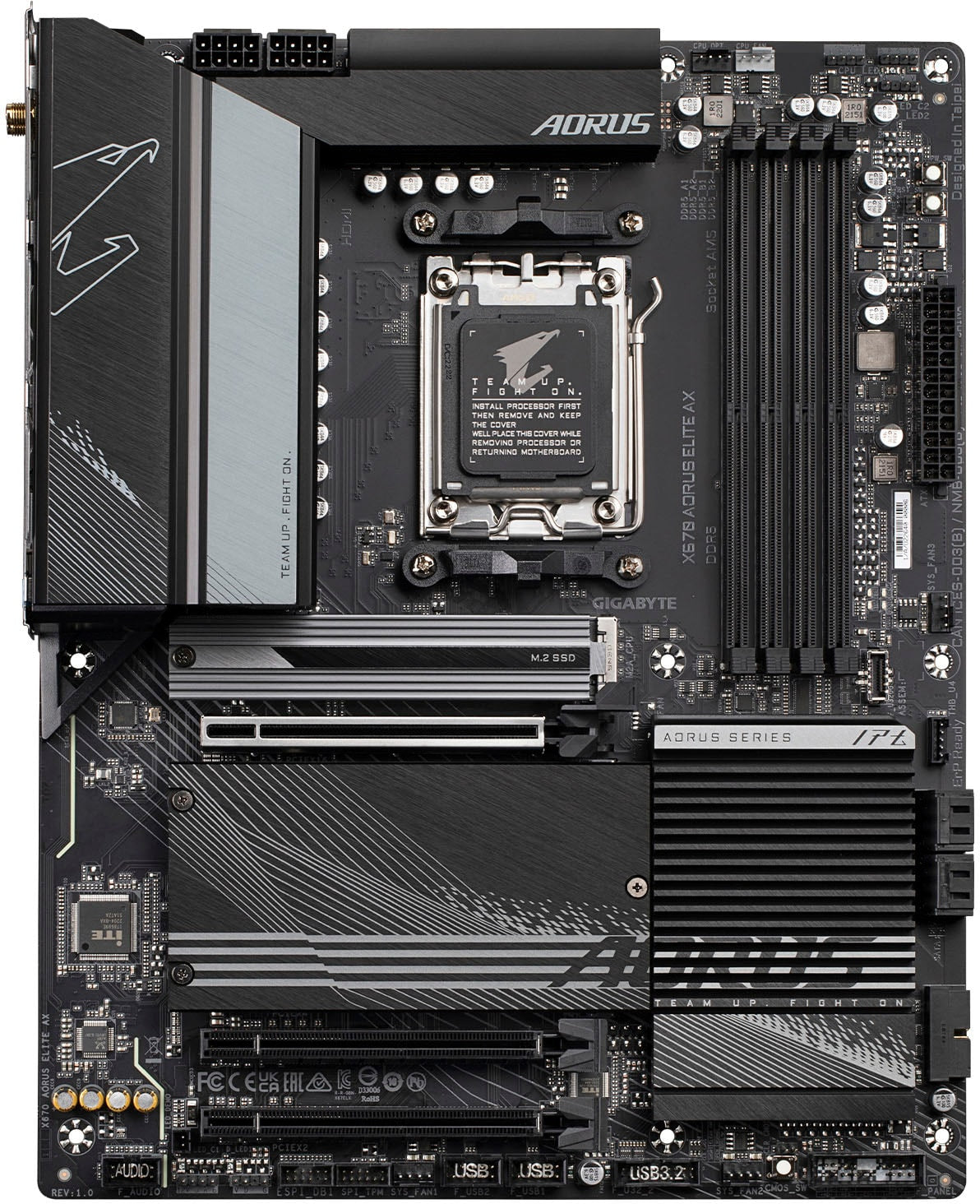 Gigabyte Motherboard X670 AORUS ELITE AX Socket AM5 X670 Maximum 128GB DDR5 ATX