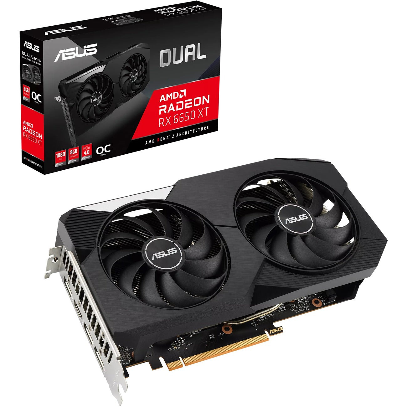 ASUS Dual Radeon RX 6650 XT OC Edition 8GB GDDR6 Graphics Card